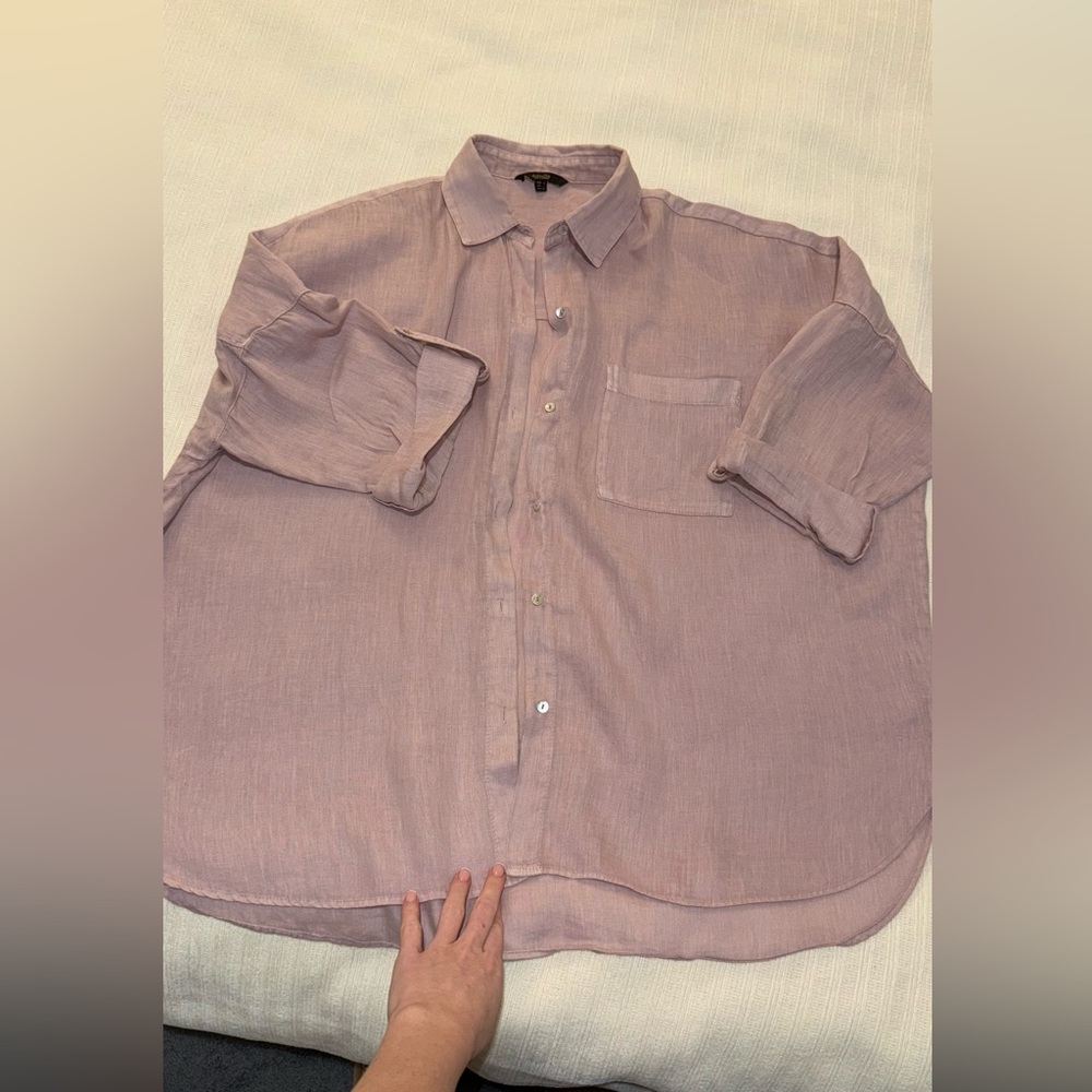 Massimo Dutti Light Pink Casual Button Down Shirt